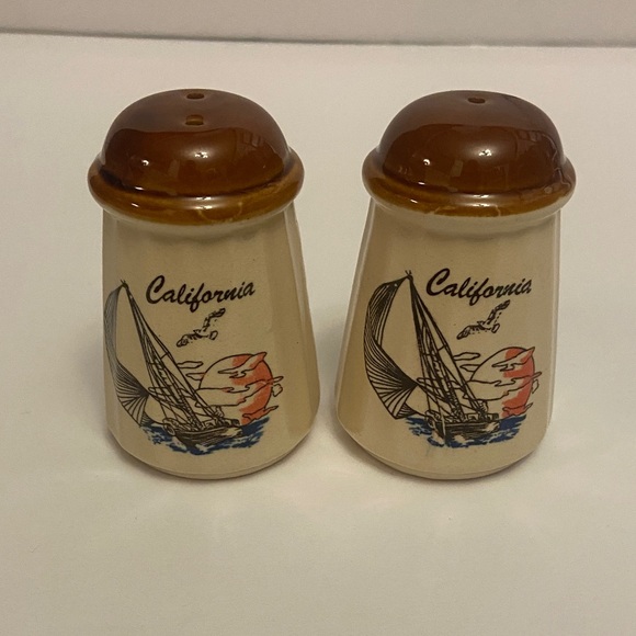 Other - Vintage California Sailboat Ceramic Salt and Pepper Shakers